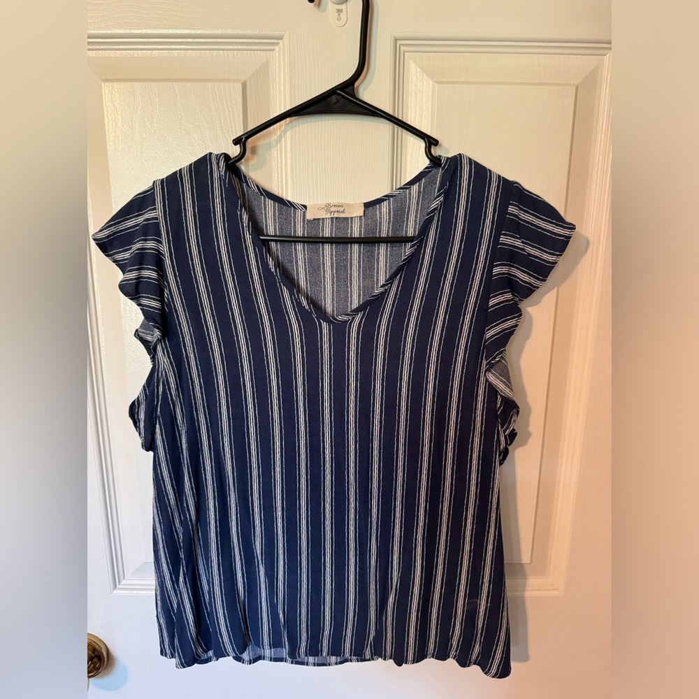Blue Beacon Apparel Flutter Sleeve Blouse